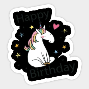 Happy Birthday Unicorn- Sticker